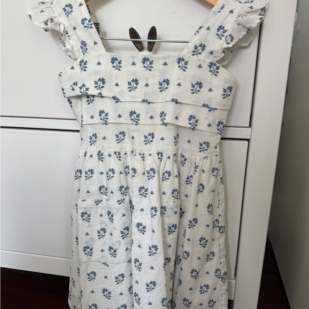 Cyrillus White and Blue Floral Kids Dress
